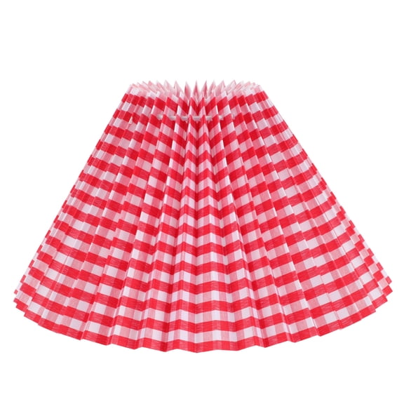 ibasenice Red Pleated Fabric Ceiling Light Shade Cover for Home Hanging Lamps, Decorative Cloth Lamp Shade