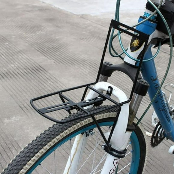 ibasenice Lightweight Front Bike Cargo Rack Bicycle Front Shelf Steel Easy Installation 1Pack