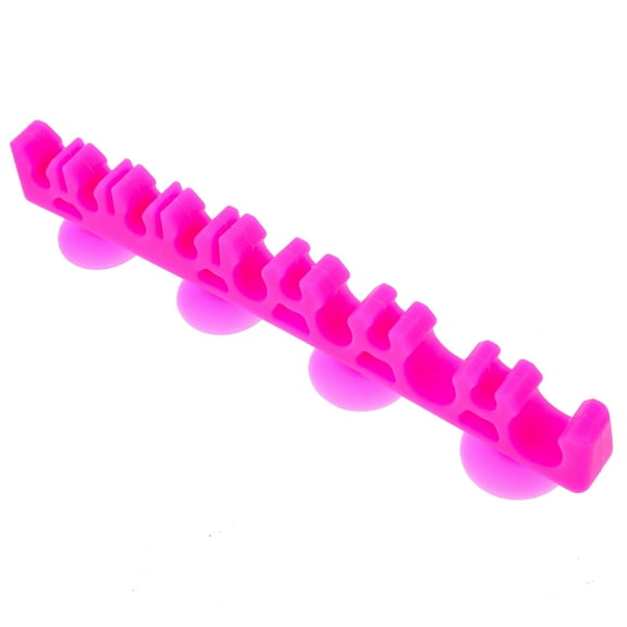 ibasenice 1Pc Multi Slot Makeup Brush Drying Rack in Black with Durable Silicone Material