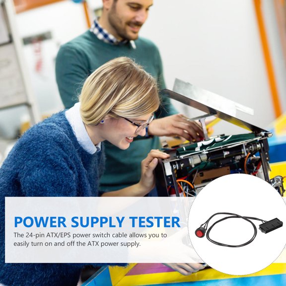 ibasenice Motherboard Power Cable with LED Light for Pc Power Supply Testing and Switching