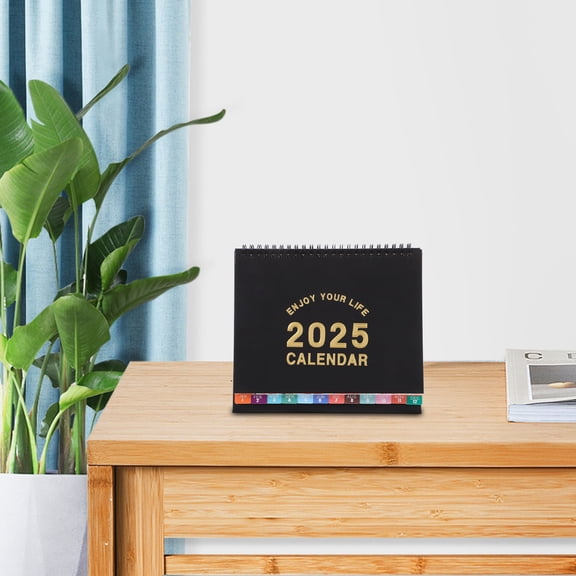 ibasenice 2025 Dry Erase Desk Calendar with Black Metal , Freestanding Monthly Planner for Home and Office Use, 1 Piece
