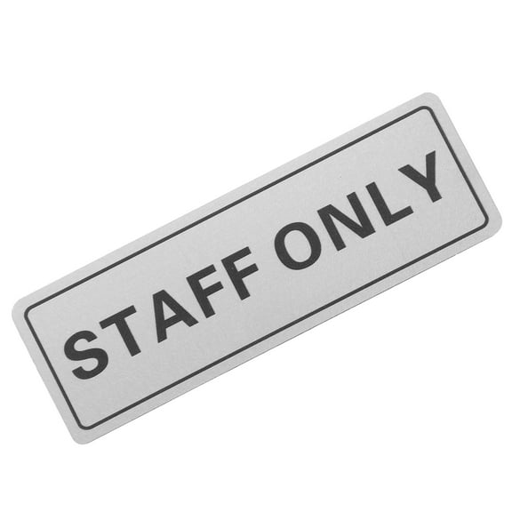 ibasenice Silver Aluminum Staff Only Sign for Door Wall Durable Easy Installation Office Warning