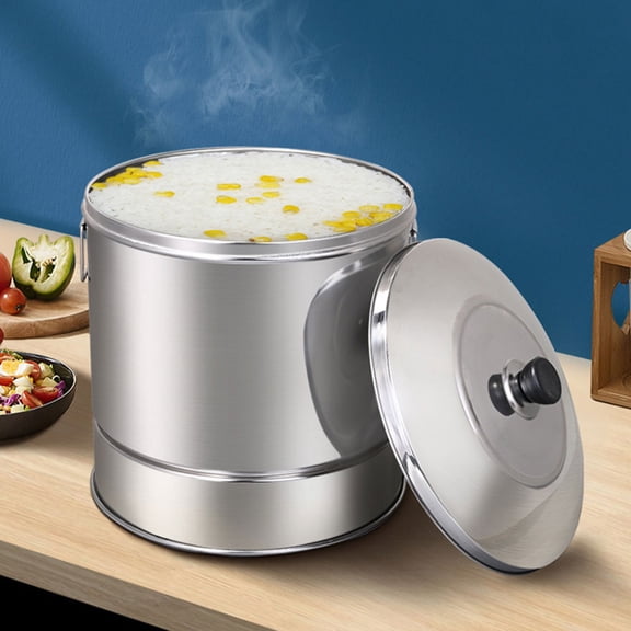 ibasenice Stainless Steel Cooking Pot with Plated , Rice Steamer Bucket Featuring Fine Manual Polishing