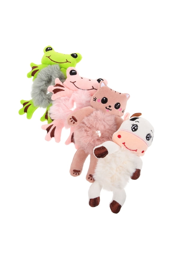 4Pcs Animal Scrunchies Hair Ties Furry Style Ideal for Girls Women Autumn and Winter