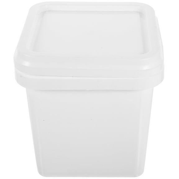 ibasenice Reusable White Plastic Bucket with Lid and Handle Portable Paint Storage Pail