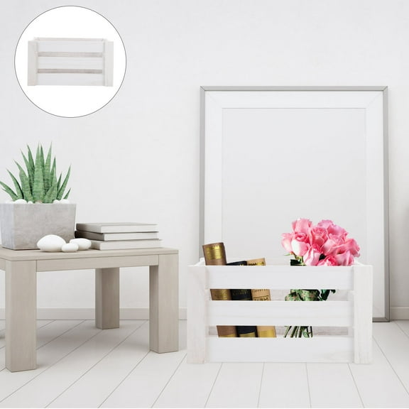 ibasenice Rustic Crates for Decor Storage Synthetic Material Organization Adults Living Room 1Pcs