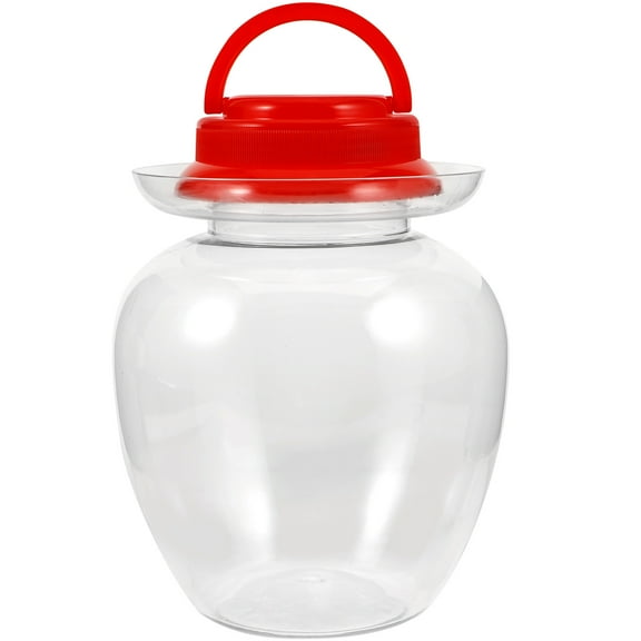 ibasenice  Transparent Plastic Food Storage Jar, Wide Mouth, Suitable for Pickled Vegetables