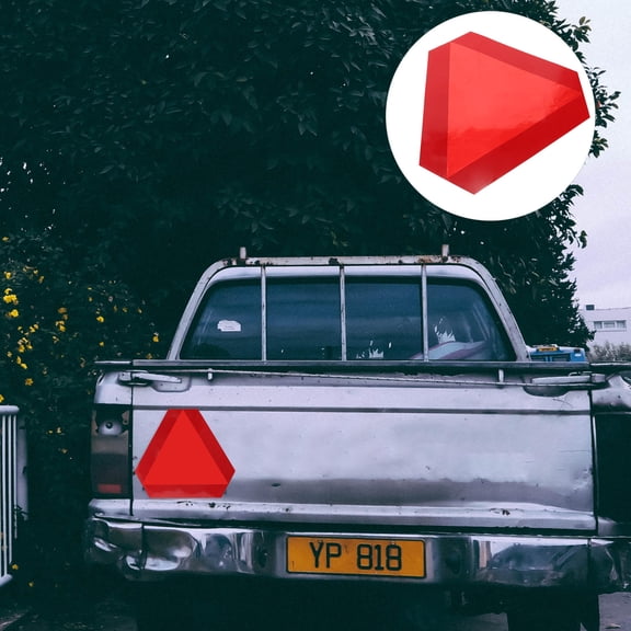 ibasenice Red Reflective Triangle Sign PVC for Slow Moving Vehicles Car Safety