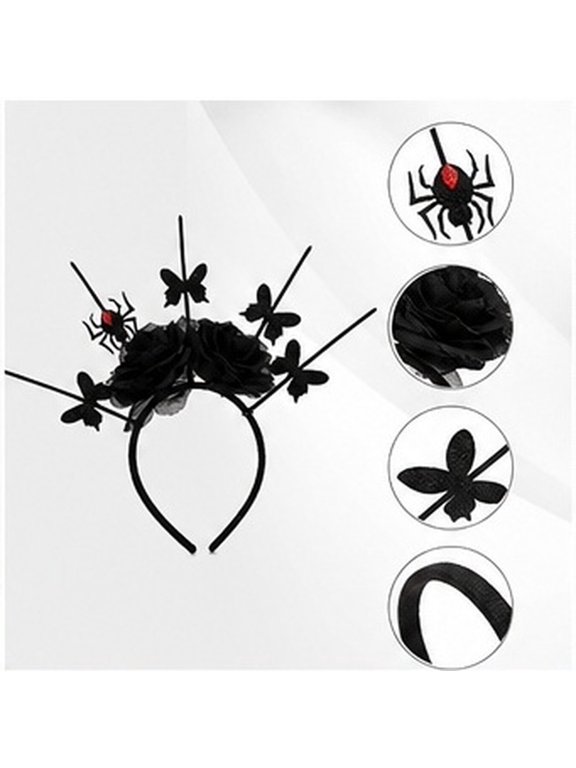 Spider Headpiece Decor Black Cloth 1Set