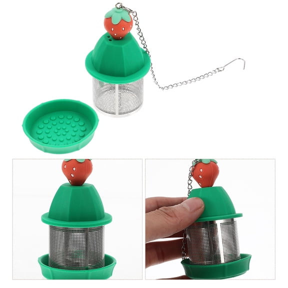 ibasenice Creative Loose Leaf Tea Infuser with Green Handle for Convenient Home Brewing