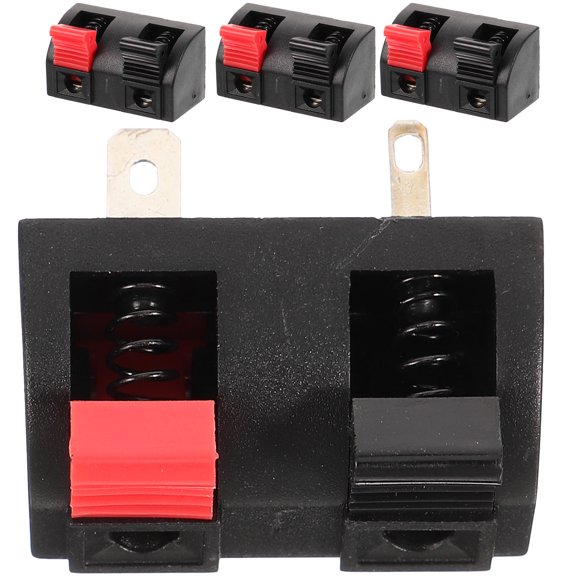 ibasenice 4-Pack Stereo Wire Connector Terminal Plates with Mounting Holes, Easy to Install, Assorted Colors for Audio and Speaker Wiring