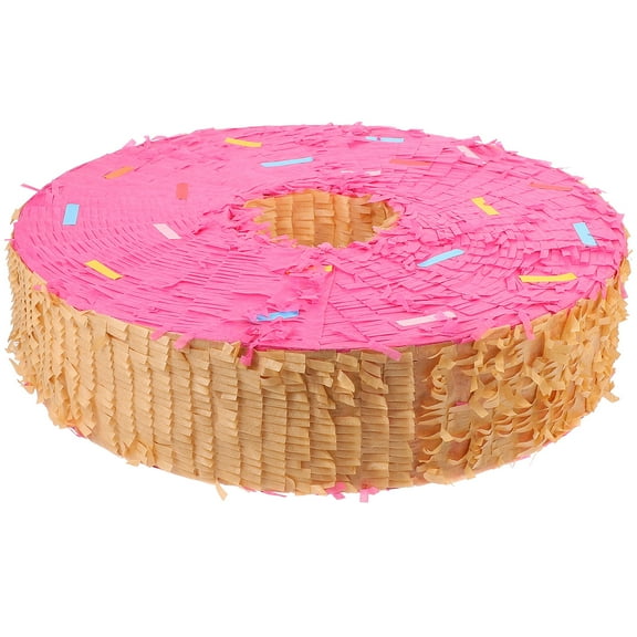 ibasenice Sweet Doughnut Party Decorations Paper Pinata Toy Pink Candies Fall Out 1Pcs