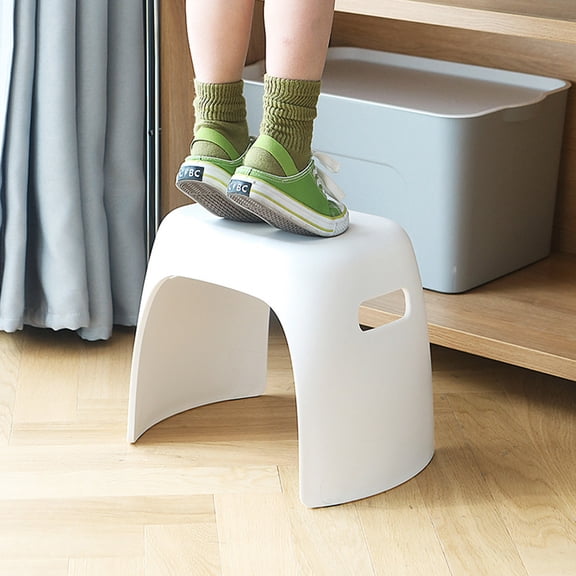 ibasenice White Plastic Anti-Skid Home Stool for Bathroom, Living Room, Kitchen - , Lightweight Seating Solution