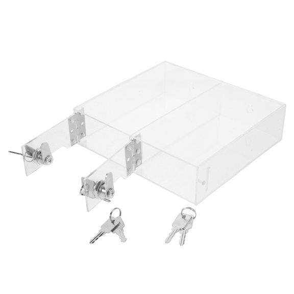 ibasenice Transparent Acrylic Lockable Storage Cabinet for Office with Mobile Phone and Document Organizer