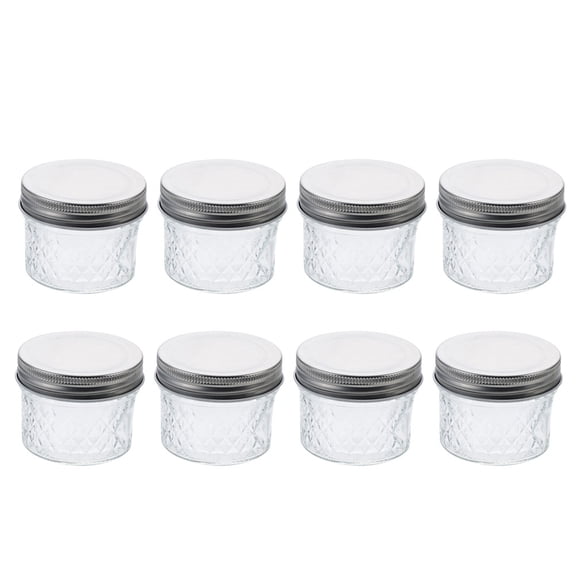 ibasenice 8Pcs Transparent Glass Jam Jars for Home Use Easy Open Design Wide Mouth Sealing Jars