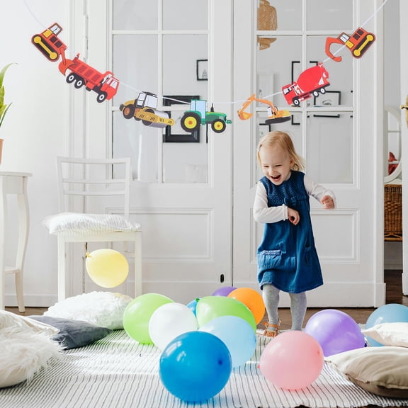 ibasenice Excavator Truck Themed Birthday Paper Plates and Party Supplies for Kids' Celebration and Party Decorations