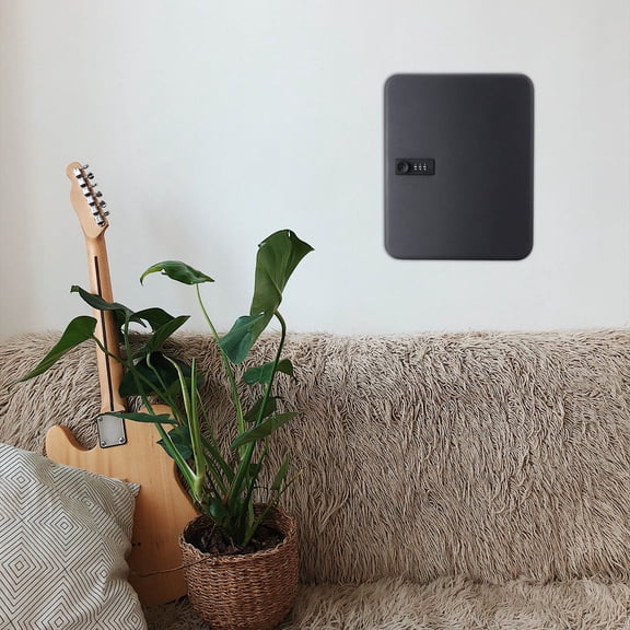 ibasenice Wall Mount Key Security Cabinet with 36 Slots Heavy Duty Code Lock Black for Key Storage and Management