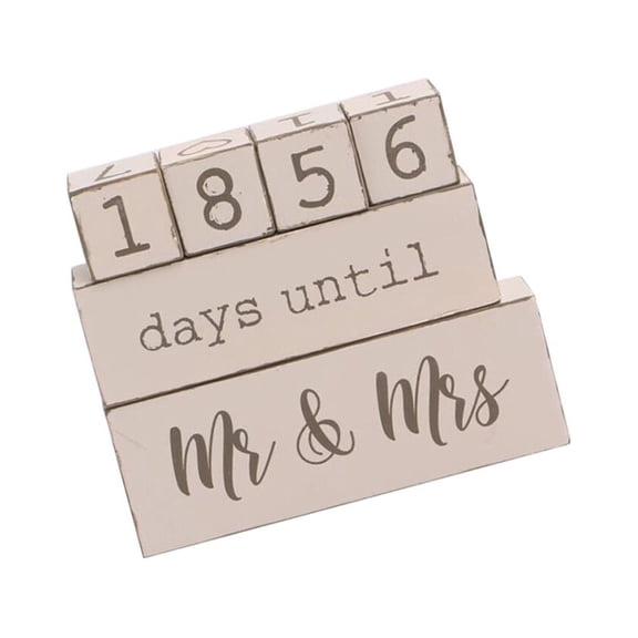 ibasenice Wedding Countdown Clock Countdown Calendar Wood Beige Wedding Party Decoration 1 Set