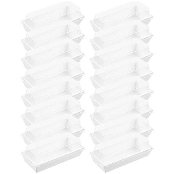 ibasenice White Paper and Plastic Roll Cake Packaging Box for Packing Desserts Cookies and Pies 50 Pieces