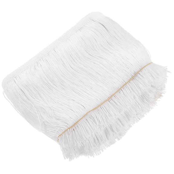 ibasenice White Polyester Fringe Trim, Easy to Cut and Use for DIY Projects