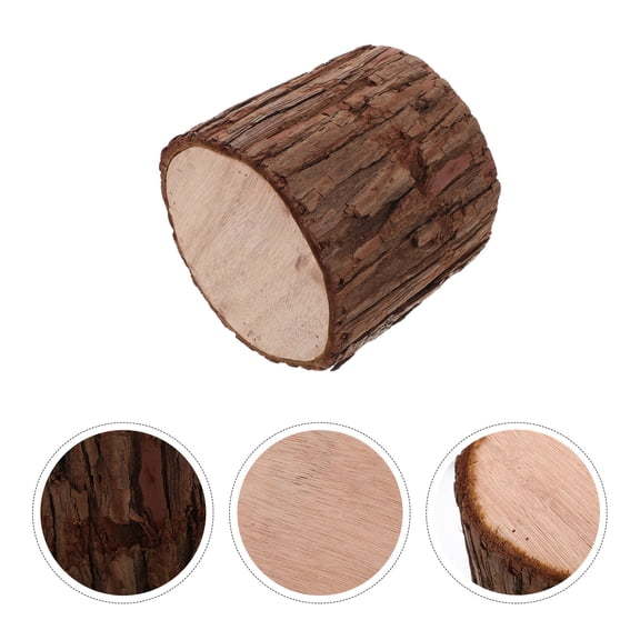 ibasenice Wood Tree Stump Decor Coffee Color for Rustic Centerpieces and Tealight Candle Holders