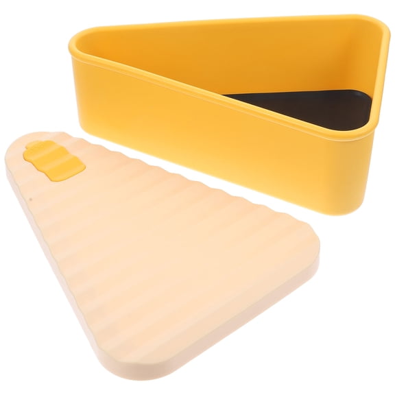 ibasenice Yellow Silicone Pizza Slice Container Keeps Pizza Fresh for Restaurant and Takeout Storage
