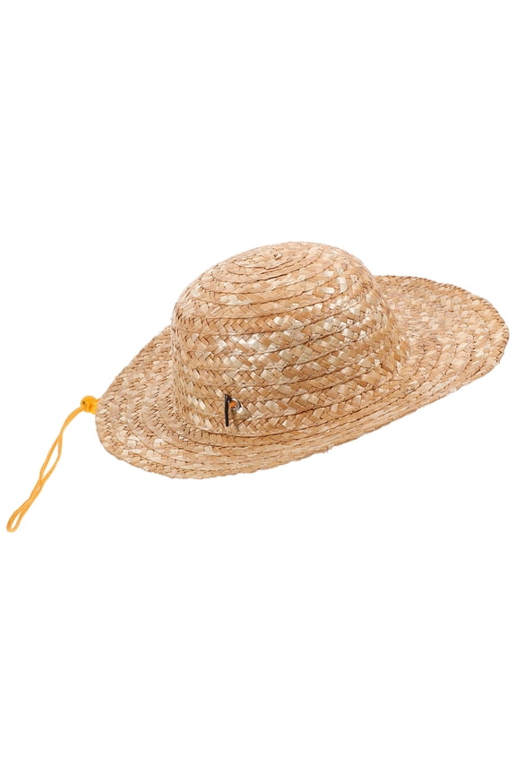 Khaki Straw Hat Woven Wide Brim Beach Sun Hat for Outdoor Summer Events