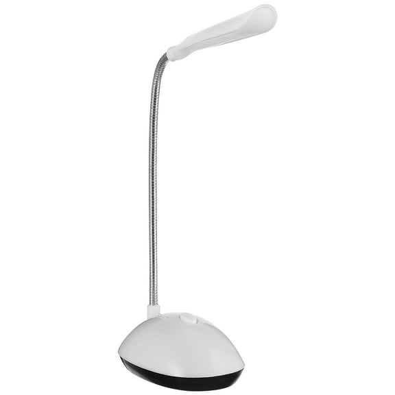 ibasenice White Battery Powered Desk Lamp LED Desktop Light Portable for Reading and Study