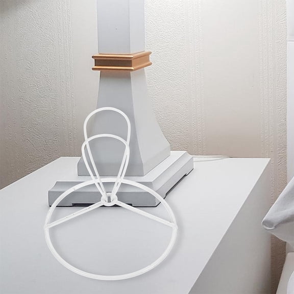 ibasenice White Metal Lampshade Frame for Ceiling Light Fixtures, Versatile Wire Bulb Guard for Home and Office