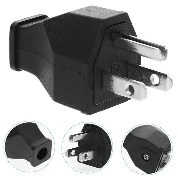 ibasenice Heavy Duty Black Extension Cord Male Plug End Replacement 15A 125V Us Standard Plastic Material