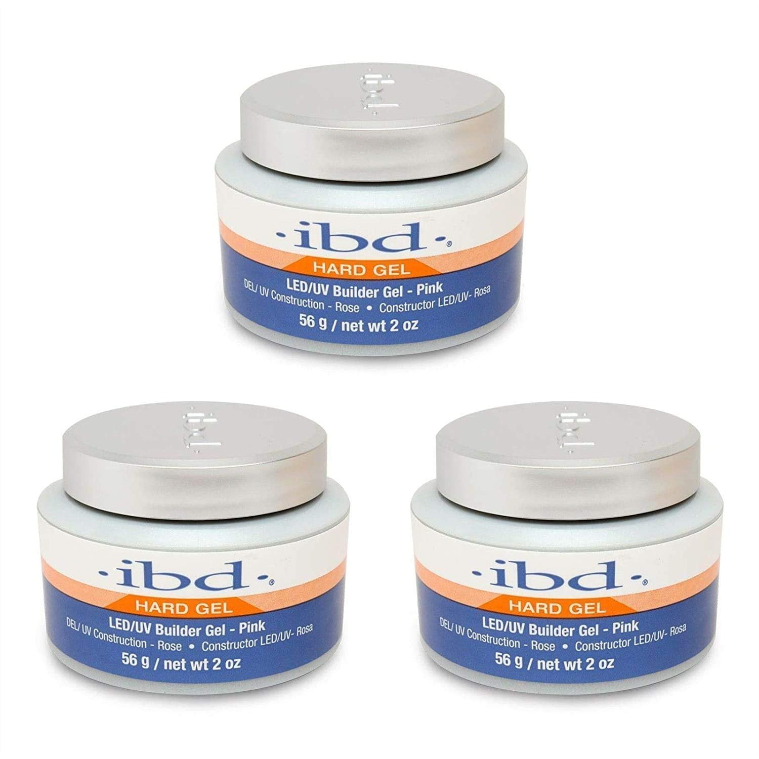 ibd LED/UV UV Builder Gel Pink 2oz 56g, 3 pcs by IBD