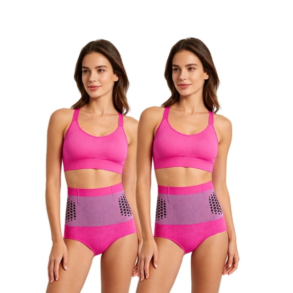 ibiyaun 2PCS 4-in-1 Micro-Particle Sculpting Fat-Burn Shorts, High Waist Shapewear Yoga Pants Shorts