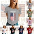 thumbnail image 1 of ibiyuan 250 Anniversary Usa Shirt Women T Shirts Pack Round Neck 250 Anniversary Usa Flag Casual Short Sleeve Independence Day Womens Shirts Womens Tops, 1 of 5