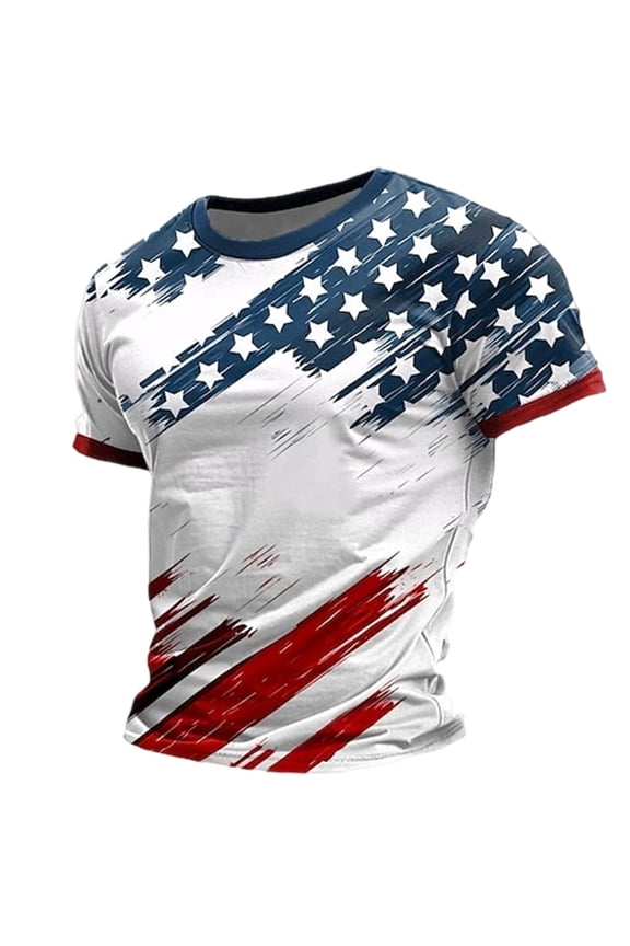 250 Anniversary Usa Shirt Work Out Shirts Mens Men's Shirts Crewneck Casual Short Sleeve National Flag Print Basic Tee Tops