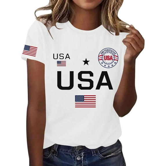 ibiyuan 250th Anniversary Usa Shirt Holiday Shirts for Women Round Neck Fourth Of July Shirts Funny Short Sleeve Independence Day Women Shirts Tee Tops