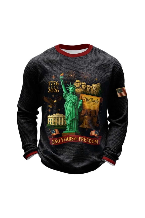 250th Anniversary Usa Shirt Mens Long Sleeve Shirts Button Down Henley Men's Polo Shirts Patriotic American Flag Tshirts for Men Trendy Tops