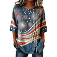 thumbnail image 1 of ibiyuan 250th Anniversary Usa Shirt Womens T Shirts Cotton Crew Neck 4th Of July Shirts Casual Short Sleeve Independence Day Women Shirts Womens Tops, 1 of 4
