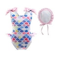 thumbnail image 1 of ibiyuan 3t Bathing Suit Girl One Piece Teen Bikini Hawaiian Girls Bathing Suit&nbsp;cover Up Adjustable Strap Tankini Sets Padded Cutout Swimwear for Teens,Pink-A, 1 of 9