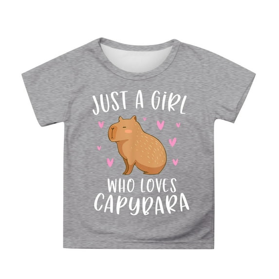 ibiyuan 4t Shirts Girls Casual Short Sleeve Girls Tshirt Graphic Hearts Toddler Girl Tops Round Neck Basic Tee Soft Party Gift Summer Tee Tops,6-7 Years