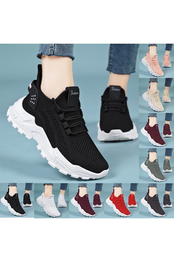 Aerion Shoes for Women Womens Walking Sneakers Hands-Free Arch Support Wide Toe Walking Shoes for Women Cushion Non- Mesh Road Running Shoes Tennis Shoes Lightweight Go Walk Shoes