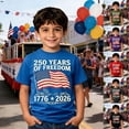 thumbnail image 1 of ibiyuan America 250 Tshirt Kids Red White and Blue 250 Year American Flag Girls Tshirts Crewneck Short Sleeve Patriotic Basic Tees Summer Outfit, 1 of 6