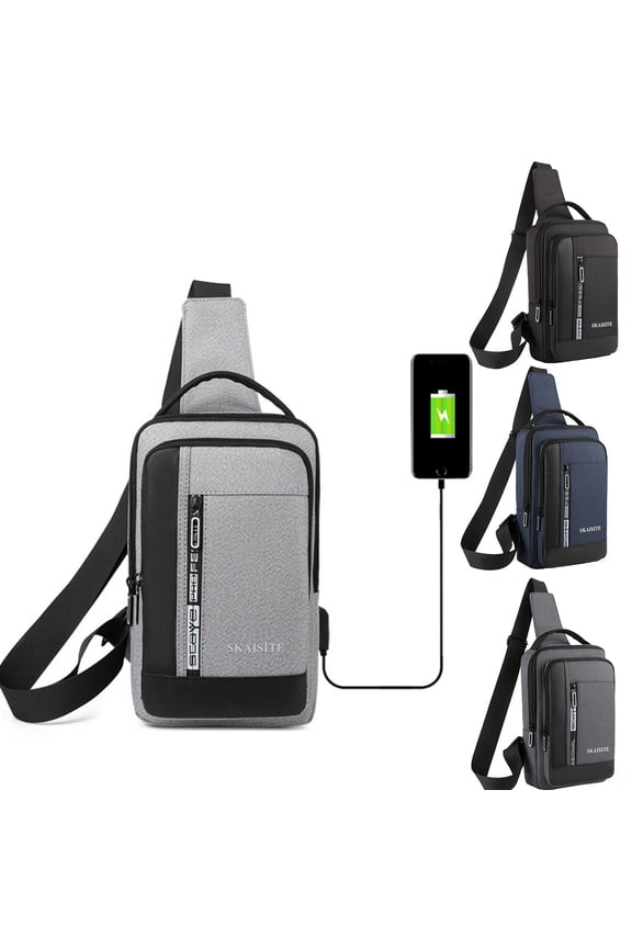 Anti-Theft Crossbody Sling Bag Solid Color Cloth Customizable Chest Messenger Bag, Adjustable Crossbody Single Shoulder Bag for Outdoor Leisure