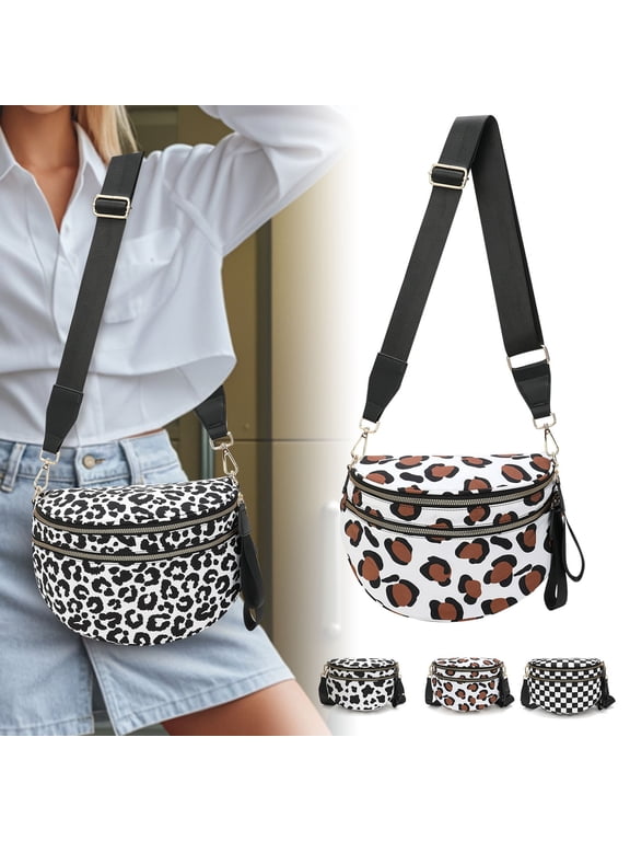 Antitheft Crossbody Bags For Women Milk Leopard Print Spacious Shoulder Crossbody Bag for Women, Adjustable Strap Plus Size Friendly Daily Carryall Gifts For Her