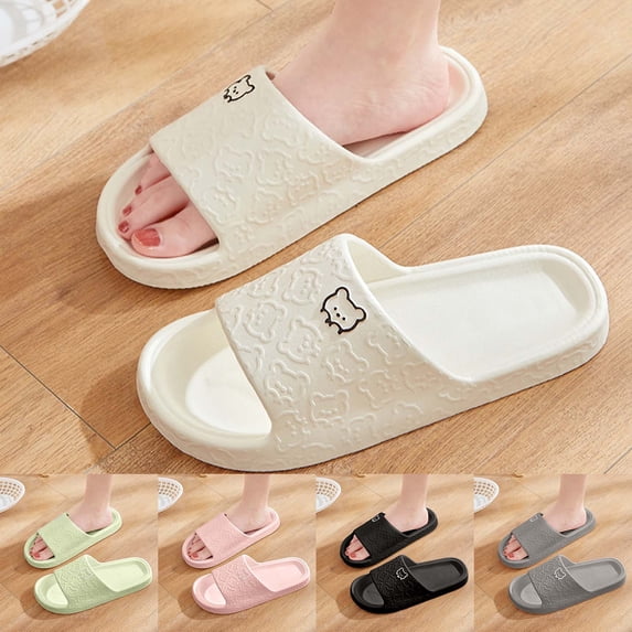 ibiyuan Arch Support Slippers Women Cartoon Design Indoor Slippers Soft Sole Cozy Non Bathroom Shower Home Casual Footwear
