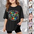 thumbnail image 1 of ibiyuan Autism Awareness Shirt Kid-Autism Acceptance Shirt Toddler Puzzle Short Sleeve Boy Heart Bow Tee Tops Girl,Black, 1 of 8