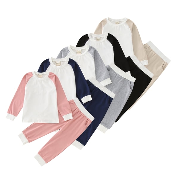 ibiyuan Baby Clothes for Girls Outfits Winter 2 Piece Thermal Underwear Set, Soft Long Sleeve Top Elastic Waist Matching Pants School Clothes