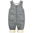 thumbnail image 1 of ibiyuan Baby Winter Clothes,Boys Lined Overalls Soft Warm Romper Jumpsuit With Easy Snap Opening For Toddler Outdoor Winter,Grey,3-6 Months, 1 of 6