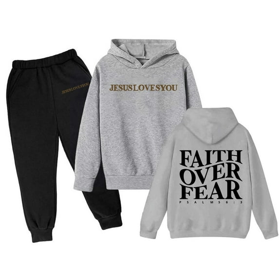 ibiyuan Back To School Fashion Boys Tracksuit Set Sweatshirt and Sweatpant Warm Up Suit Printed Hoodie Sets 2 Pieces Kids Sweatsuit