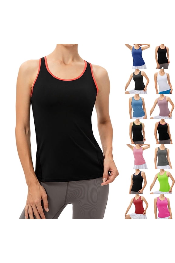 ibiyuan Backless Workout Tops for Women Sleeveless Tank Tops for Women Scoop Neck Basic Undershirt Yoga Running Shirts for Women Plus Size Gym Clothes,Blue