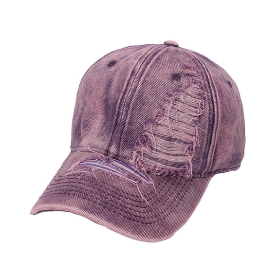 ibiyuan Baseball Cap Women Women's Hats Men's and Women's Washed Solid Color Baseball Cap with Eyelets for Outdoor Sun